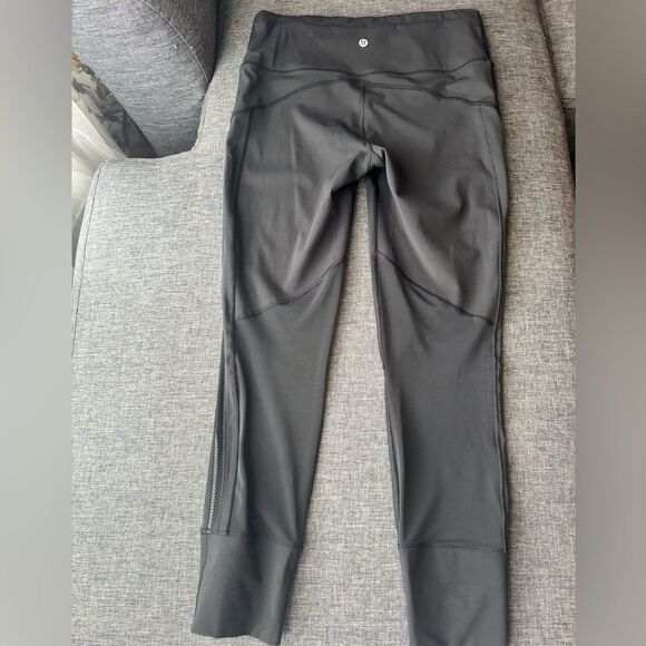 Lululemon Pants Womens 8 Black Stretch 26" Cuff Cropped Mid Rise Leggings Read - Picture 8 of 11